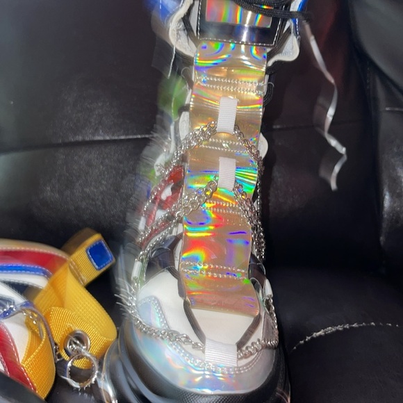 AKIRA Holographic Lace Up Boots - Picture 5 of 5